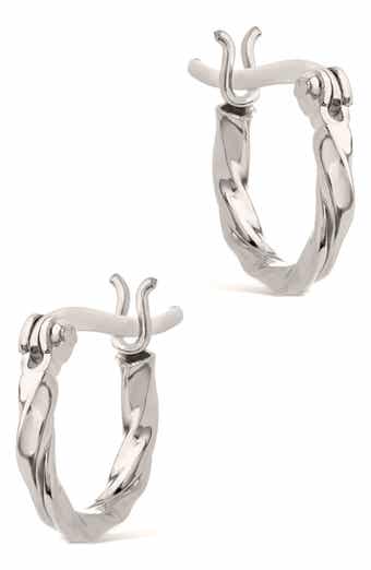 Sterling Forever Simple Twist Hoop Earrings