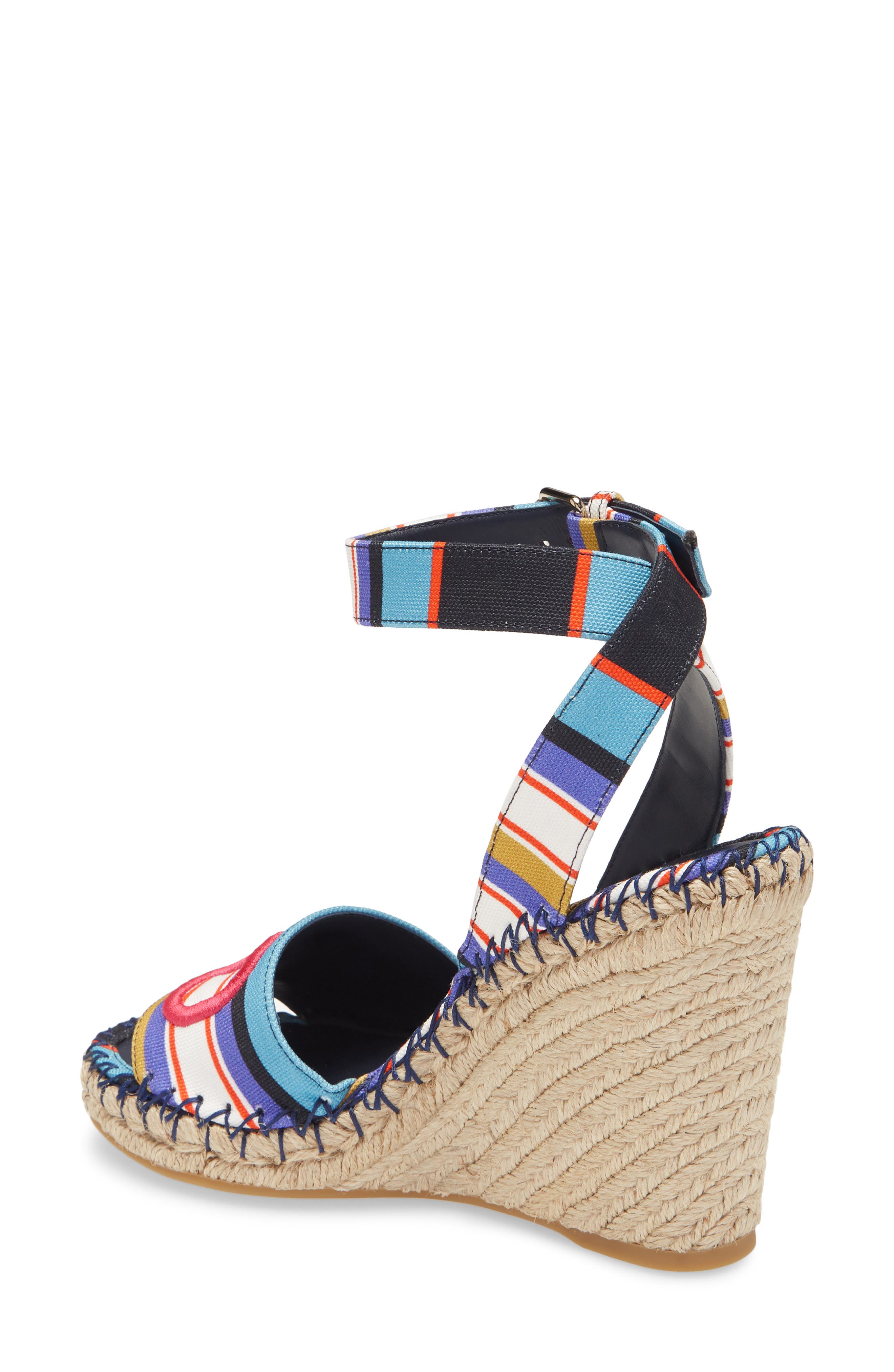 Valentino Garavani VLOGO Pop Baiadera Espadrille Platform Wedge Sandal, Alternate, color, 