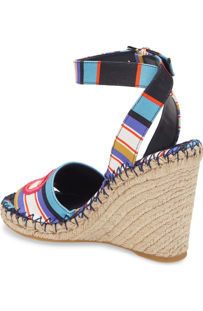 Valentino Garavani VLOGO Pop Baiadera Espadrille Platform Wedge Sandal, Alternate, color,