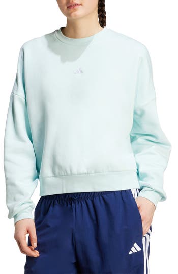 Adidas Originals Adidas Essentials Small Logo Feel Sweatshirt In Halo Mint/ White