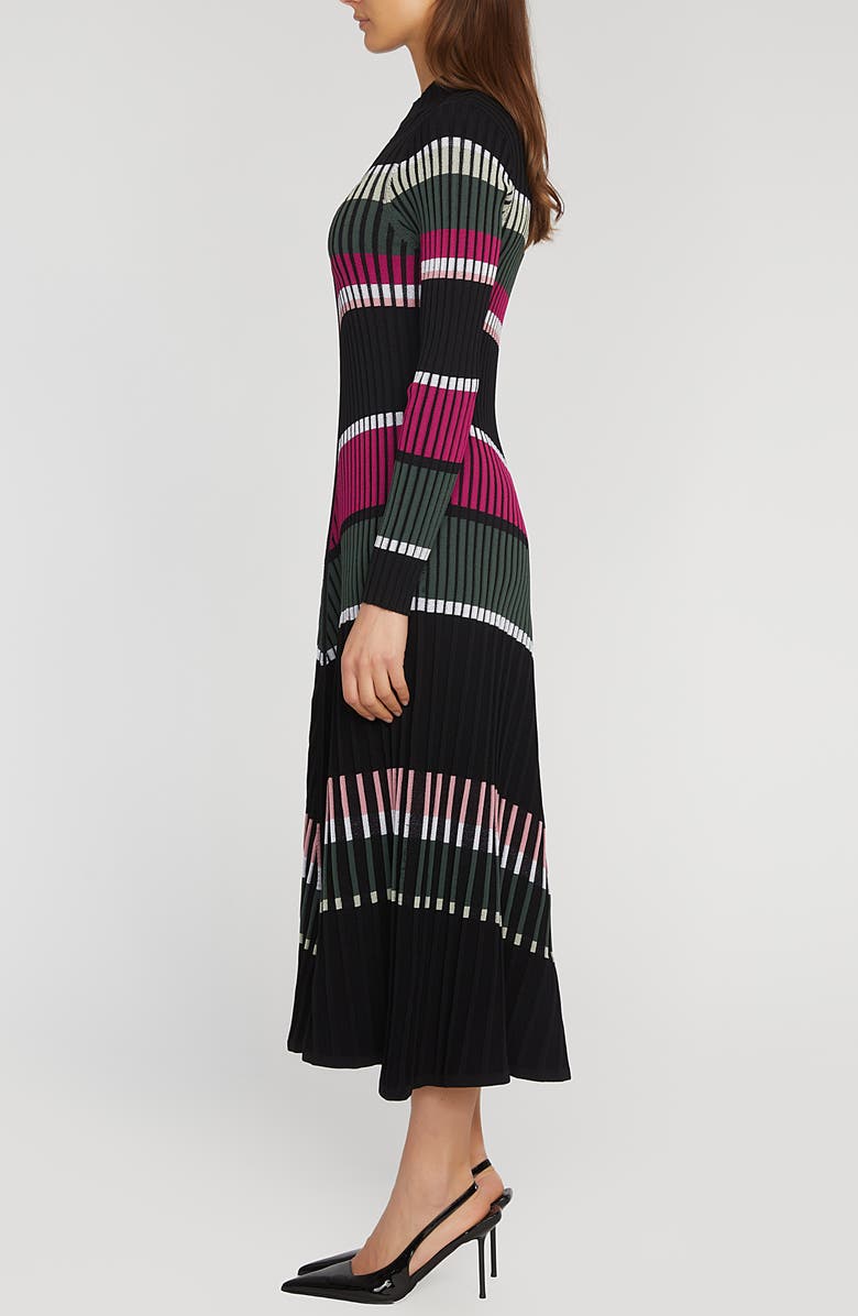 Elie Tahari The Vienna Stripe Long Sleeve Sweater Dress, Alternate, color,