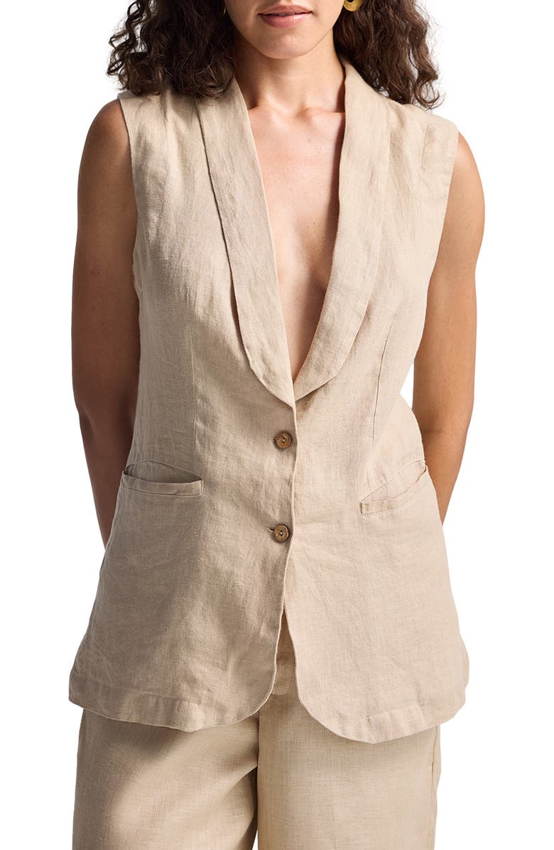 Reistor Sleeveless Hemp Jacket, Alternate, color, Neutral Beige