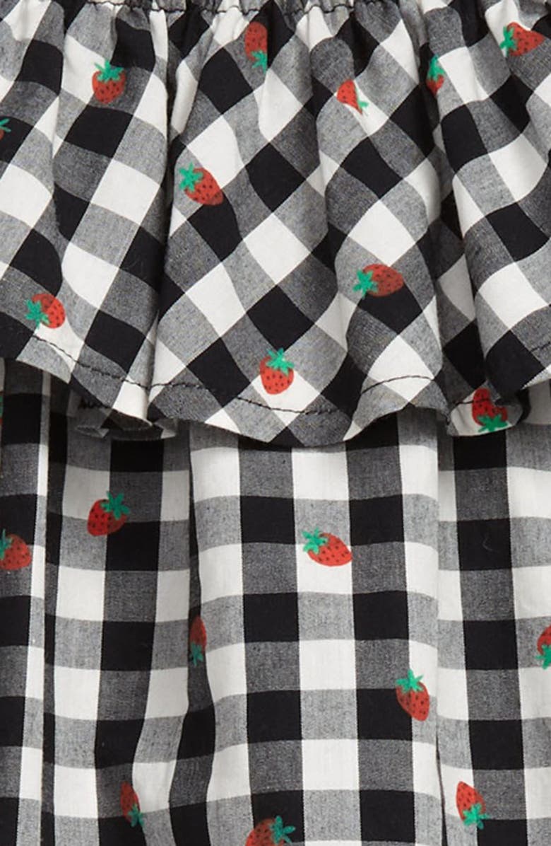 Tucker + Tate Kids' Print Ruffle Cotton Dress, Alternate, color, Ivory- Black Gingham Berry