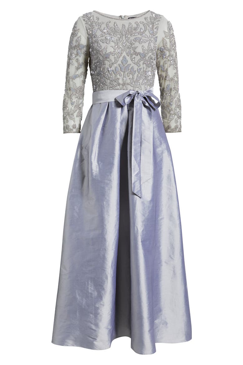 Sequin Bodice Gown, Alternate, color, SILVER