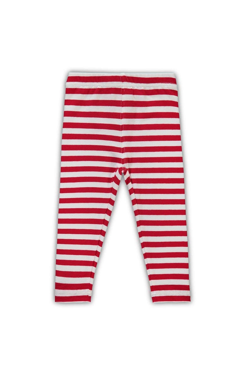 Wes & Willy Girls Infant Wes & Willy White/Crimson Alabama Crimson Tide Stripe Raglan Long Sleeve T-Shirt & Leggings Set, Alternate, color, 