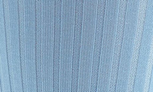 Pantherella Cotton Blend Mid Calf Dress Socks In Sea Blue