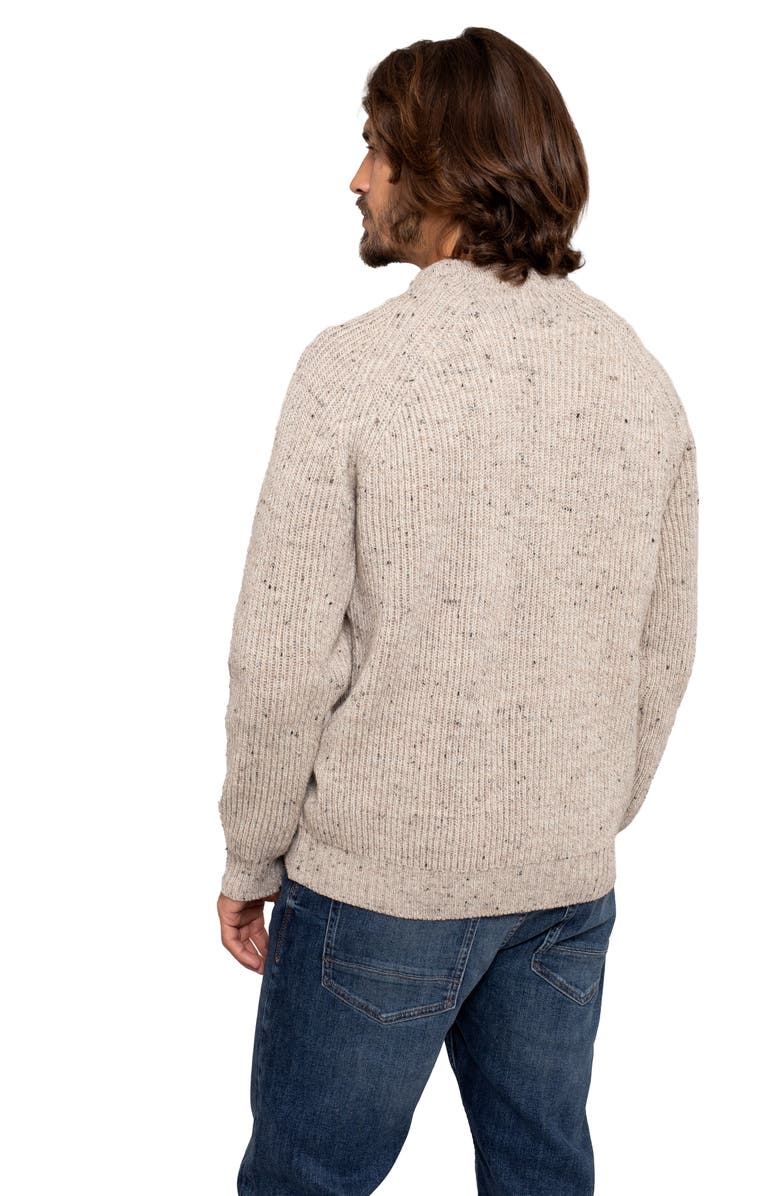 Celtic & Co. British Ribbed Fishermans Sweater, Alternate, color, Oatmeal Fleck