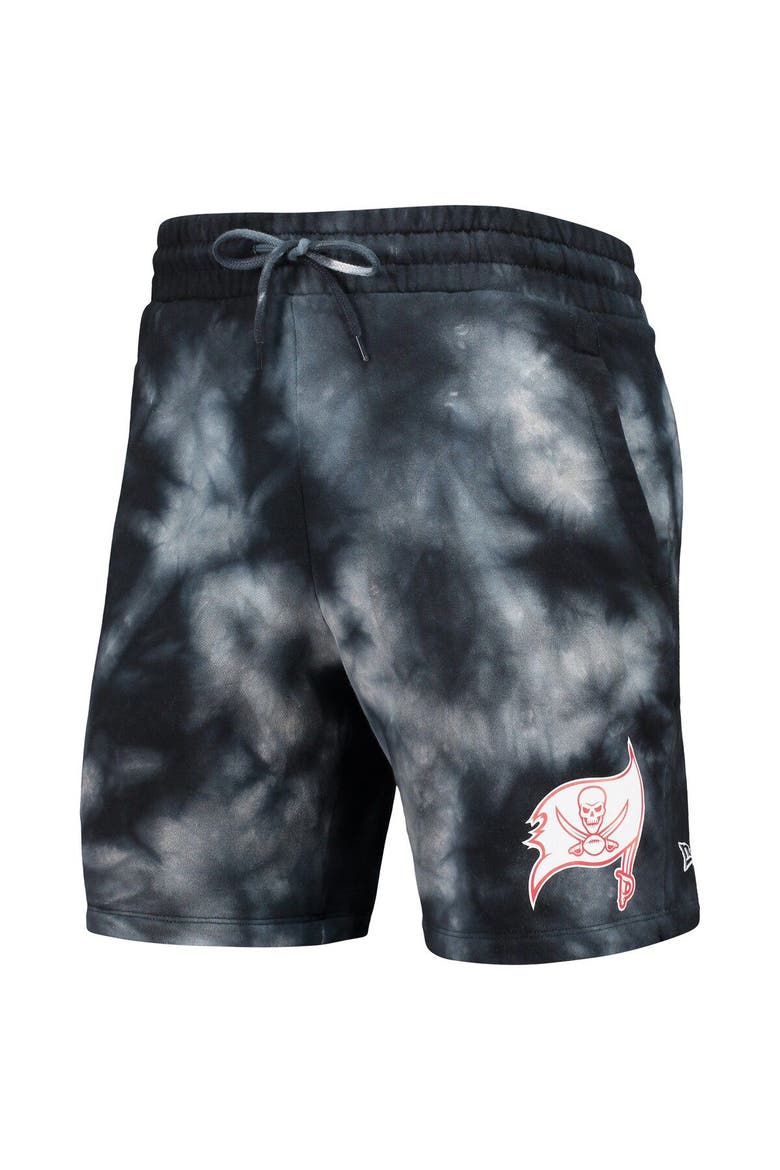 Men's New Era Black Tampa Bay Buccaneers Tie-Dye Shorts, Alternate, color, Black