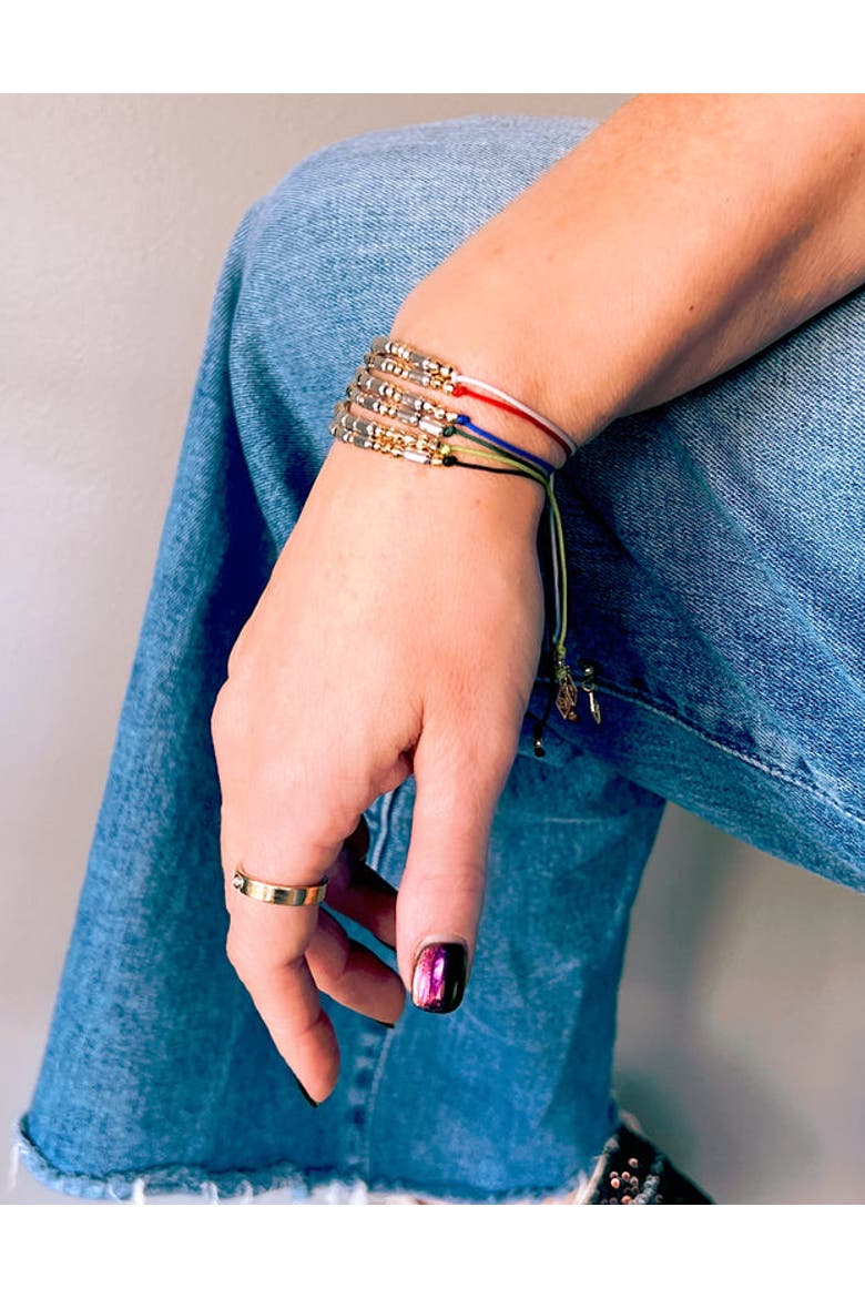 Morse Code Bracelet on adjustable Cord, Alternate, color, Gratitude