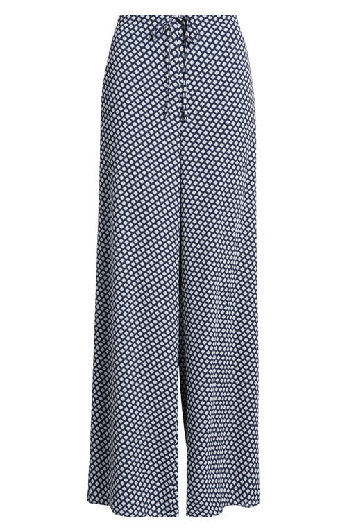 Theory Geo Print Wide Leg Pants In Sapphire Multi
