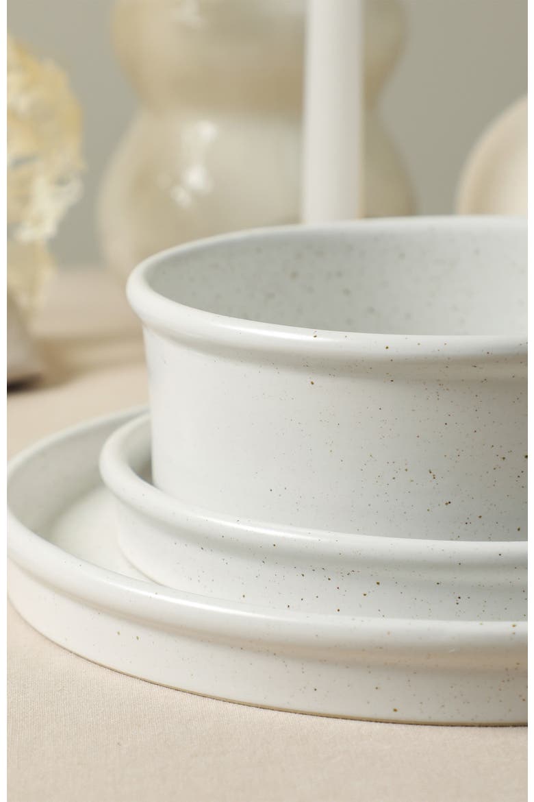 Roscoe Stoneware 12-Piece Dinnerware Set, Alternate, color, White Speckled