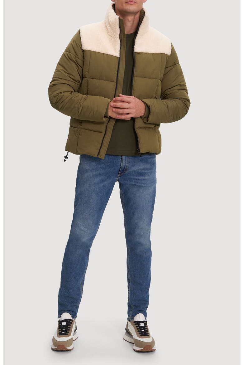 Barry Faux Shearling Puffer Jacket, Alternate, color, MOSS