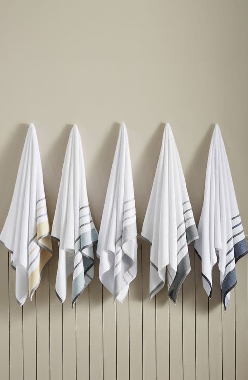 Woven & Weft Cotton Textured Stripe 6-piece Towel Set In Glacier Grey/cappuccino