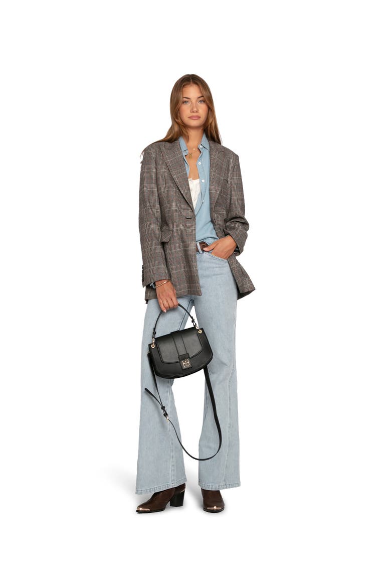 Paris Grid Single Breasted Blazer, Alternate, color, Grey