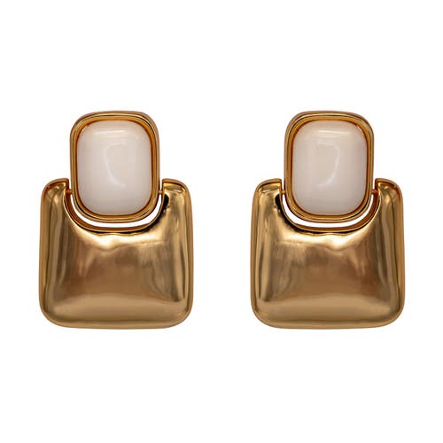 Black Suede Studio Block Earring In Multi