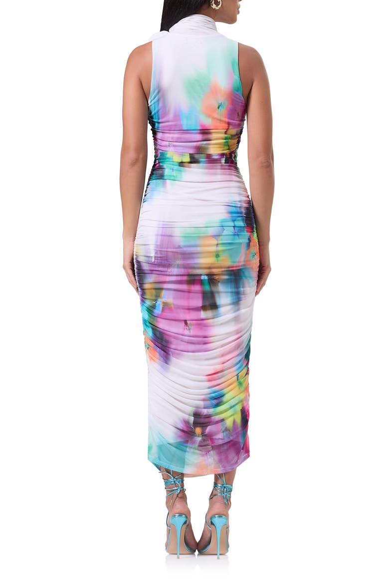 Fiorella Floral Rosette Body-Con Dress, Alternate, color, BLUR PANSY