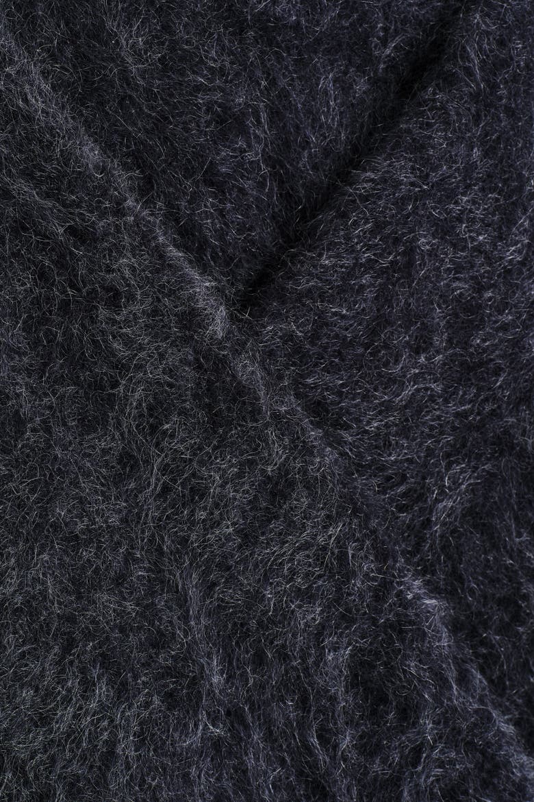 Brushed-cashmere Triangle Scarf, Alternate, color, DARK GRAY