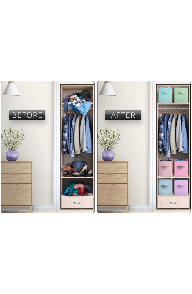 SORBUS 6-Pack Collapsible Storage Cubes, Alternate, color, Pastel Multi-Color