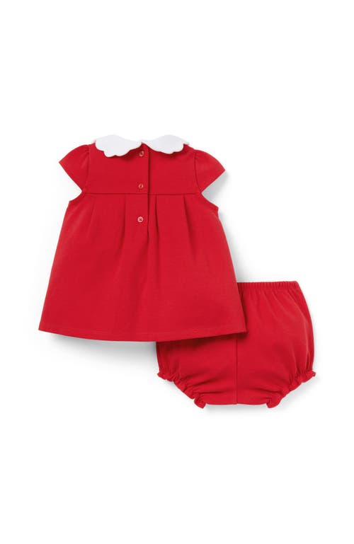 Janie And Jack Baby Scalloped Collar Ponte Matching Set In Red