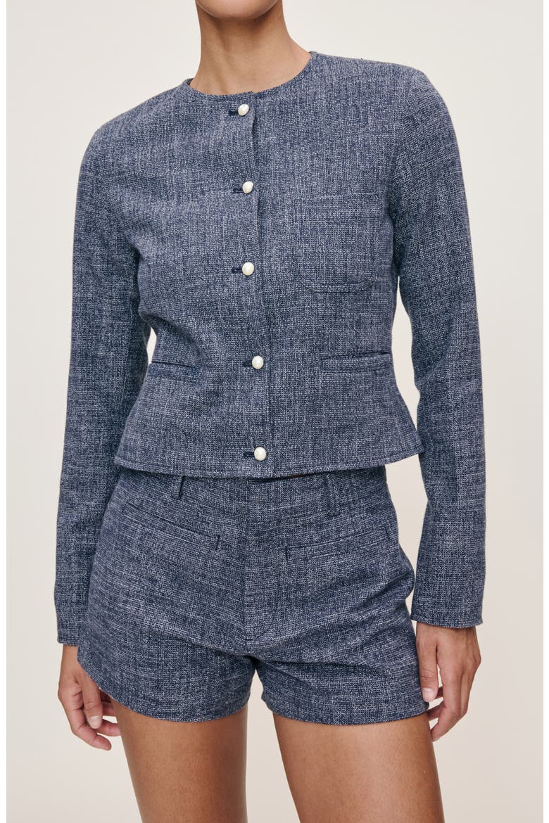 Ceia Crop Cotton & Wool Jacket, Main, color, EVERBLUE