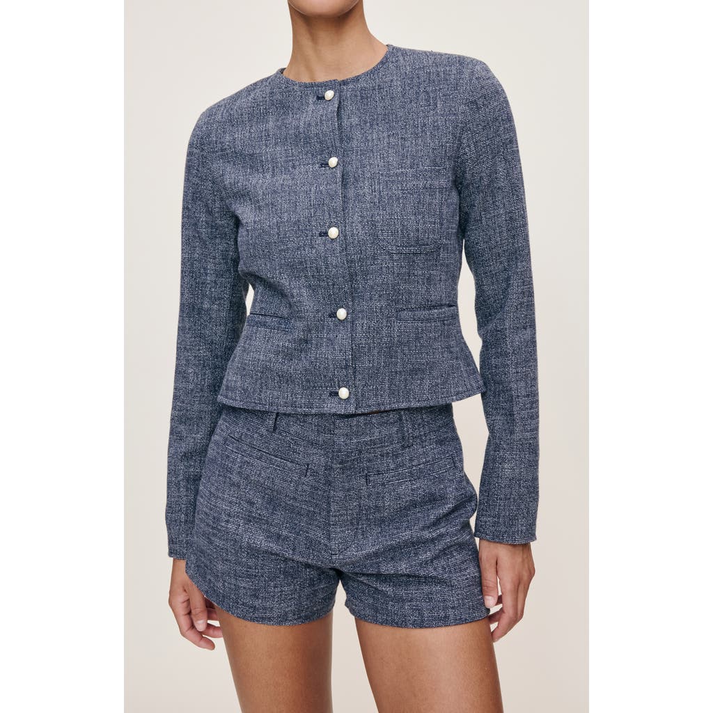 Dl1961 Ceia Crop Cotton & Wool Jacket In Blue