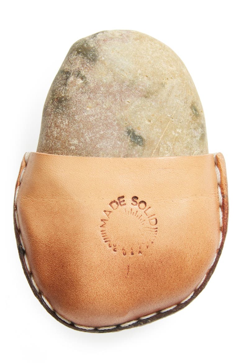 Medium Leather Wrapped Stone, Alternate, color, NATURAL