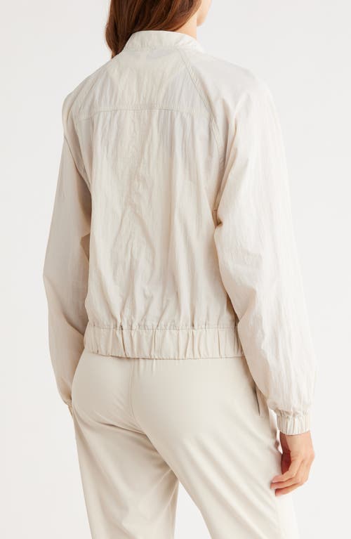 Z By Zella Kinetic Nylon Bomber Jacket In Neutral