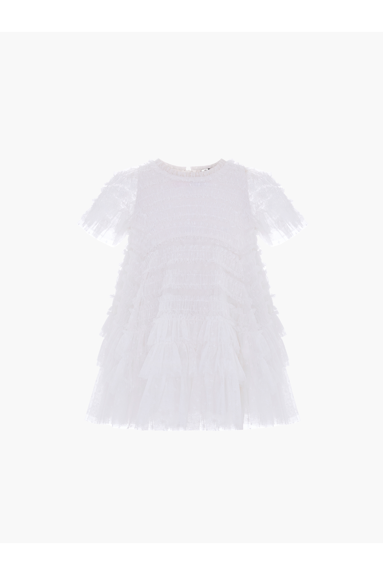 Kid's Valentine Ruffle Baby Dress, Alternate, color, Swan White
