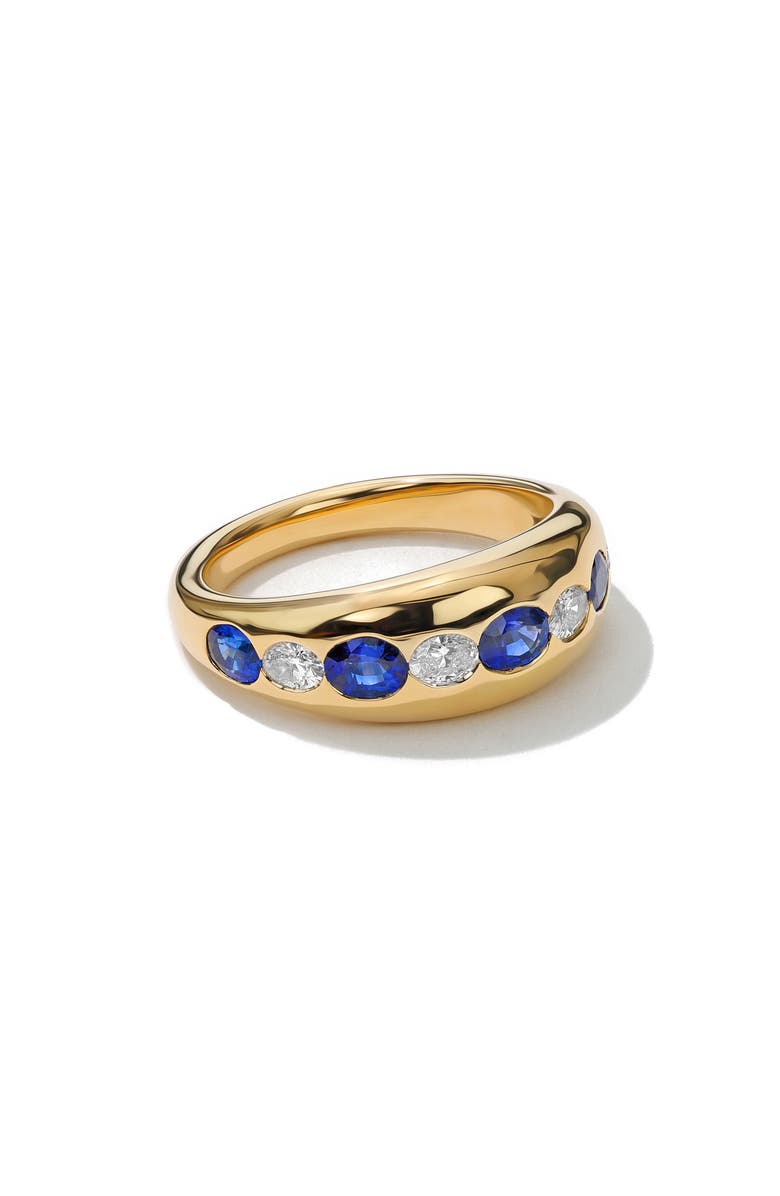 Mark Henry Petite Oval Sapphire & Diamond Ring, Main, color, Sapphire