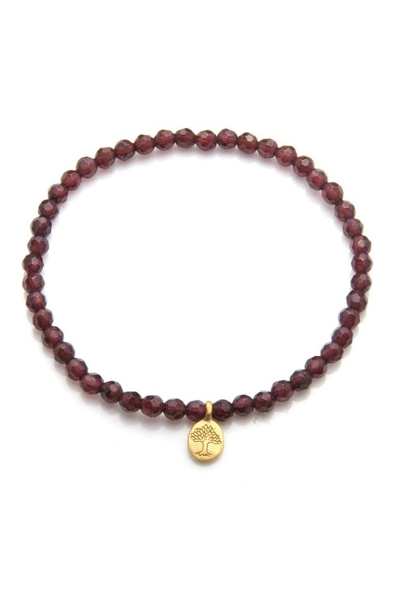 Tree of Life Garnet Gemstone Bracelet, Main, color, Red