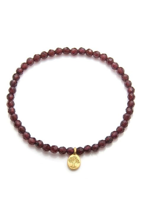 Tree of Life Garnet Gemstone Bracelet