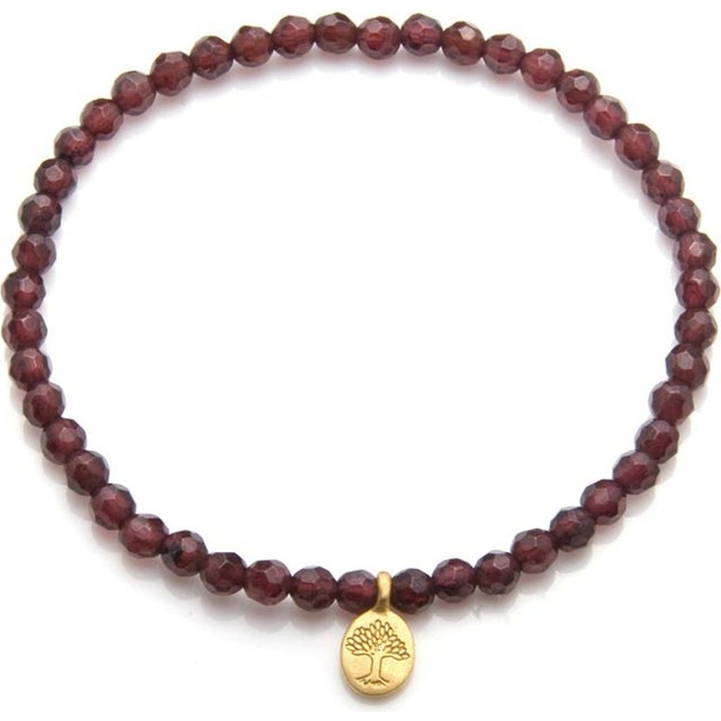 Satya Jewelry Tree Of Life Garnet Gemstone Bracelet In Red