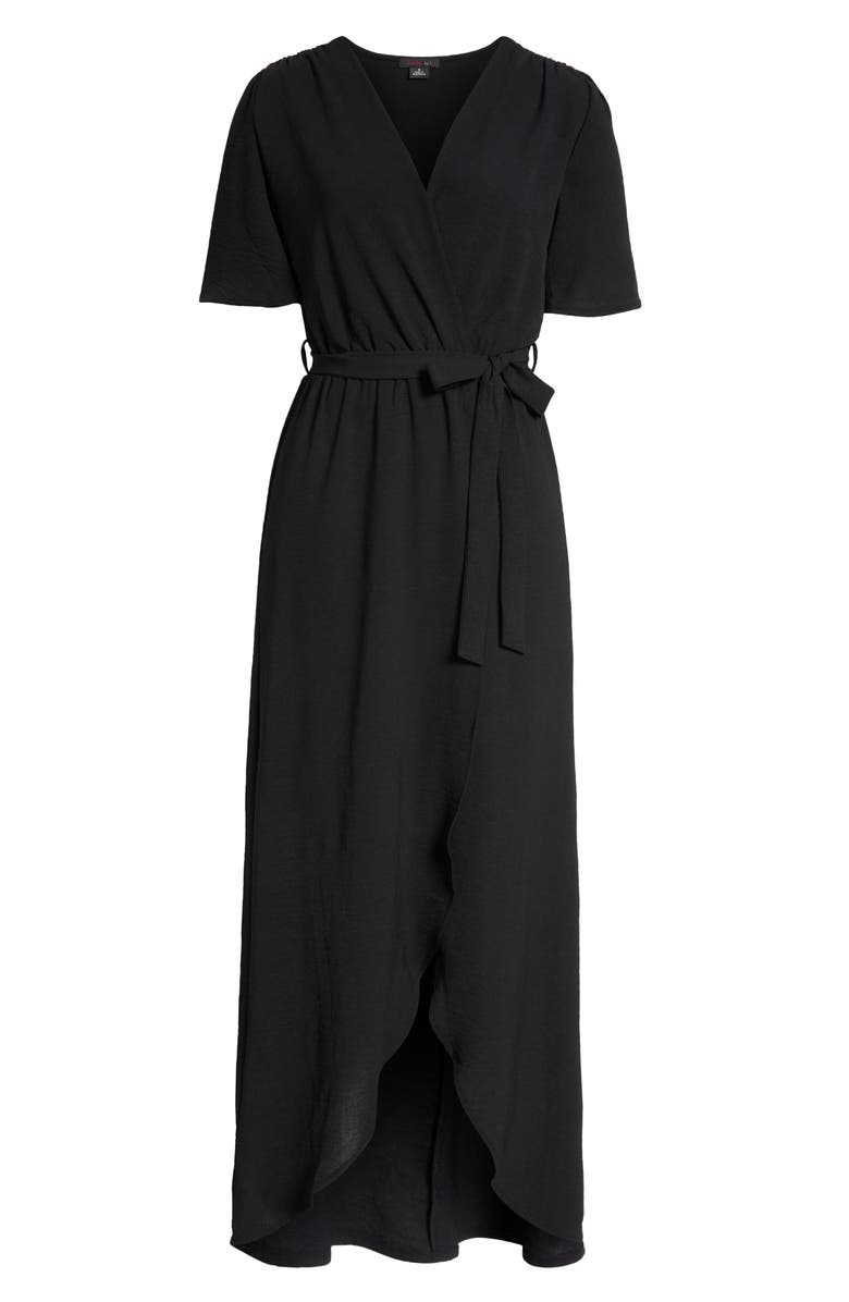 Fraiche by J Flutter Sleeve Faux Wrap Maxi Dress, Alternate, color,