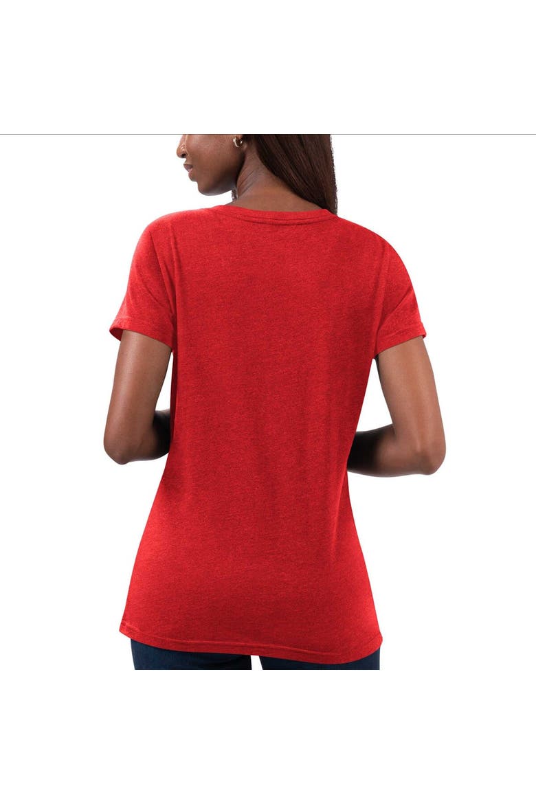 Women's G-III 4Her by Carl Banks Red 23XI Racing Snap V-Neck T-Shirt, Alternate, color, Red