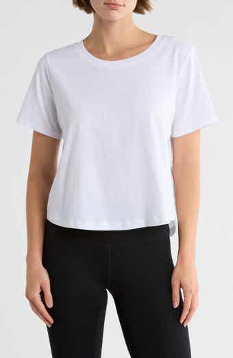YOGALICIOUS Stone Washed Pima Cotton Crop T-Shirt
