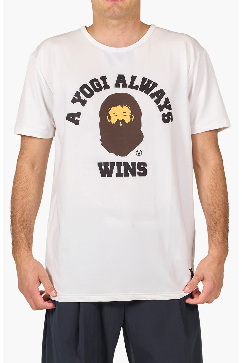 A Yogi Always Wins Performance Graphic T-Shirt, Main, color, WHITE