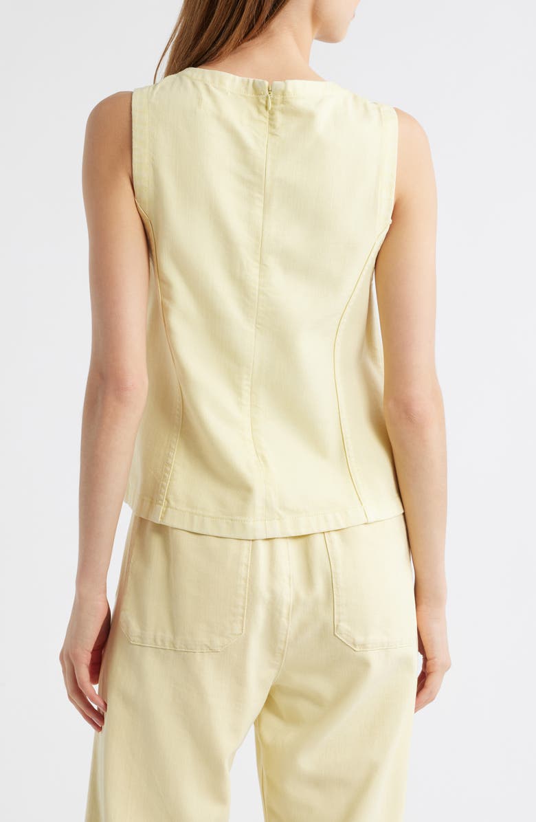 rag & bone Myla Ultra Featherweight Sleeveless Denim Top, Alternate, color, Pastel Yellow
