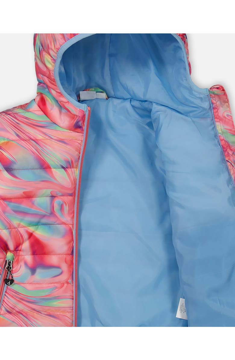 Deux par Deux Girl's Quilted Jacket Printed Marble, Alternate, color,