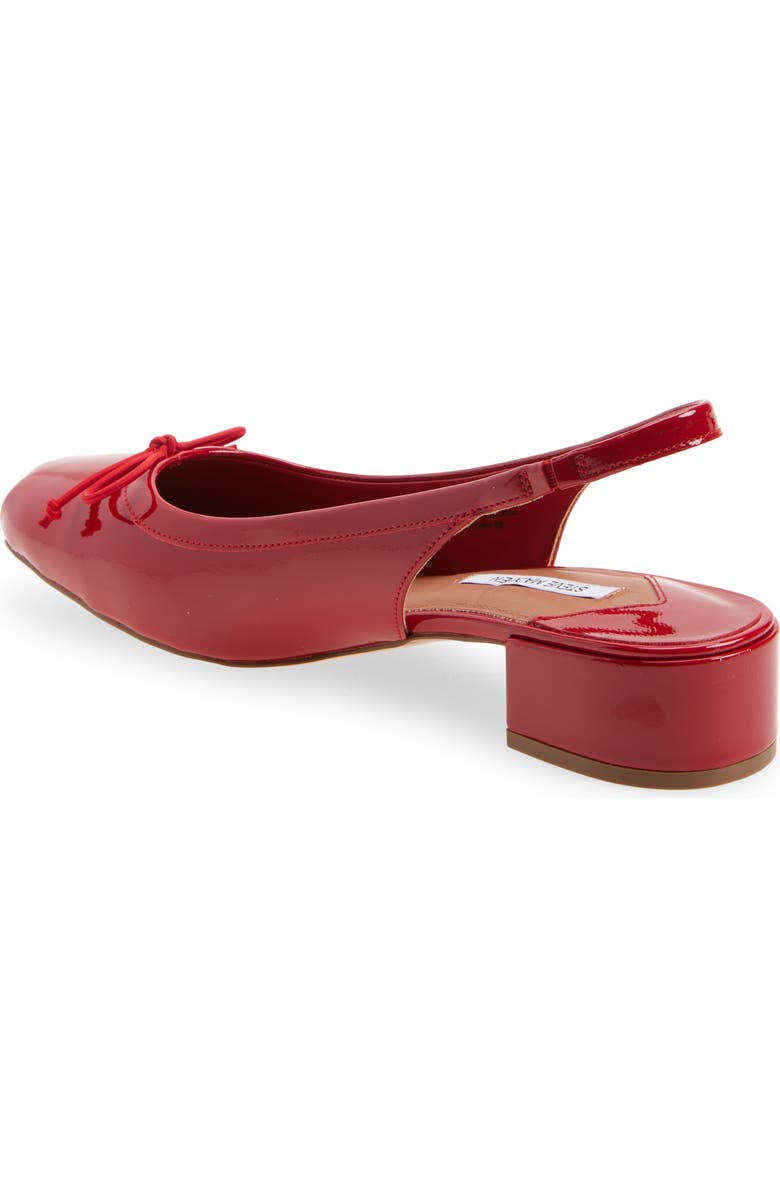 Steve Madden Loved Square Toe Patent Leather Slingback Pump, Alternate, color, Red Crinkle Patent