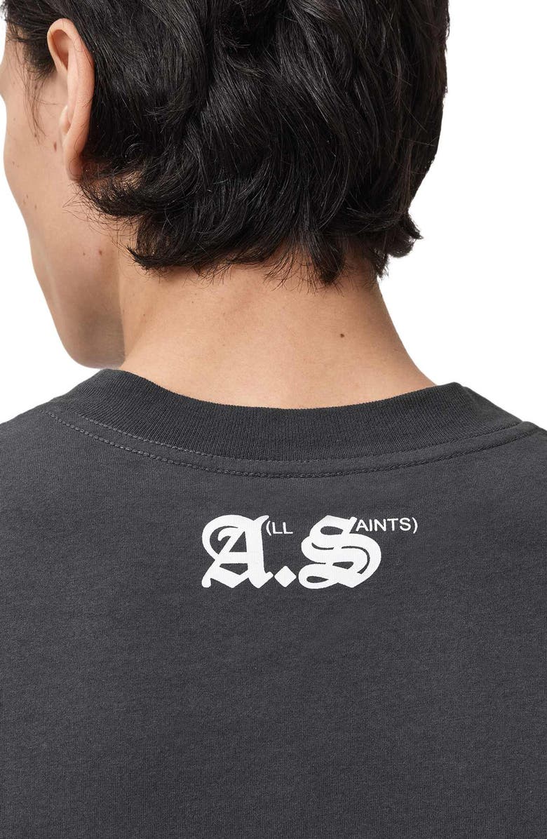 AllSaints Kindred Long Sleeve Graphic T-Shirt, Alternate, color, Washed Black