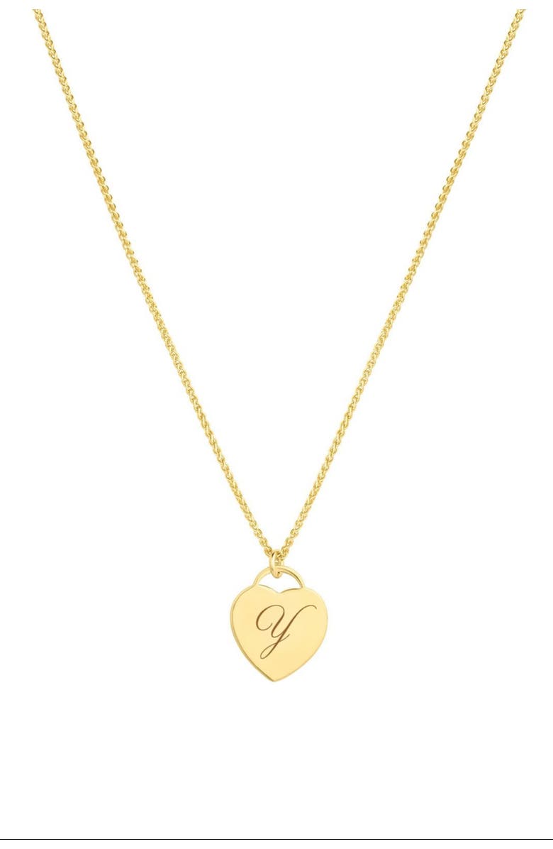 Set & Stones Alice Initial Heart Necklace, Main, color, Gold / Y