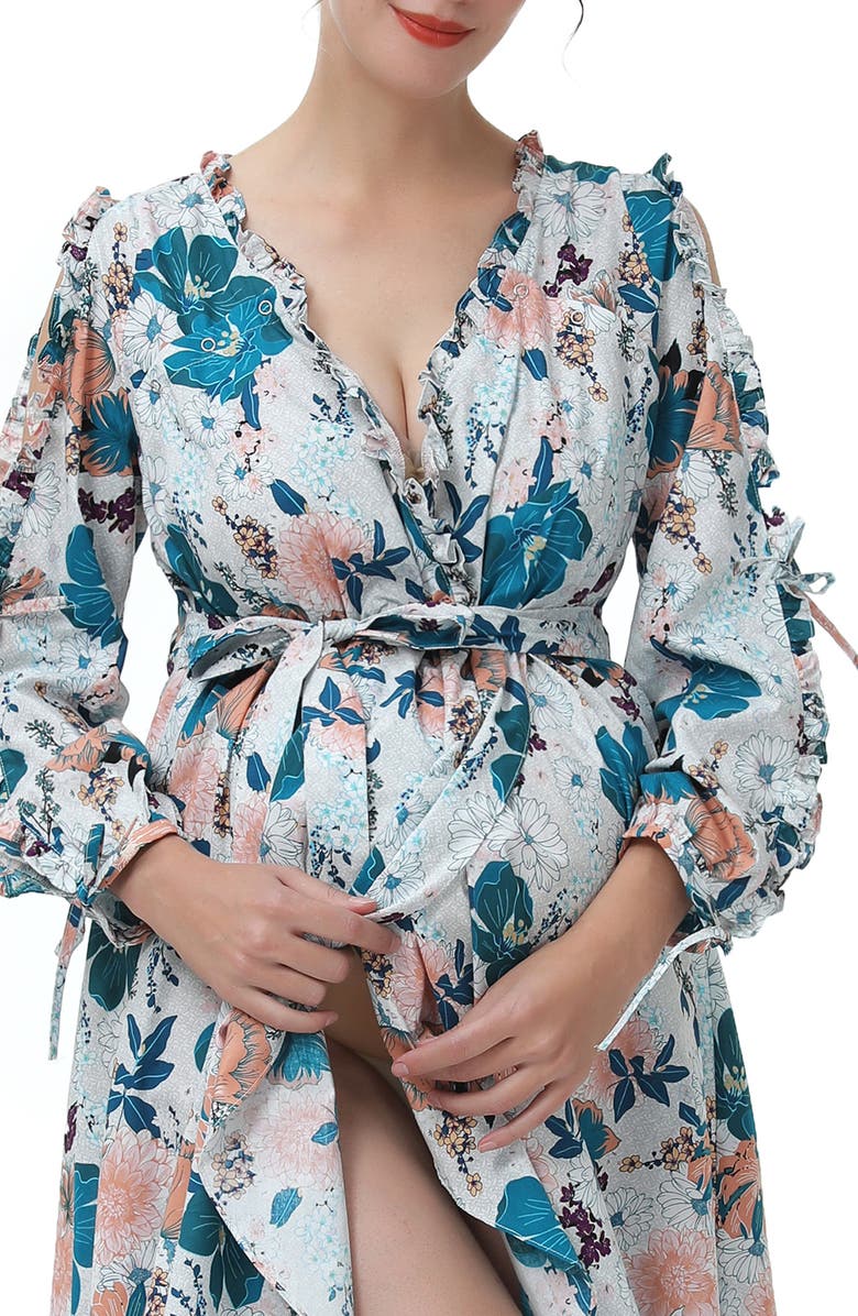 Kimi and Kai Akemi Maternity/Nursing Robe, Alternate, color, 