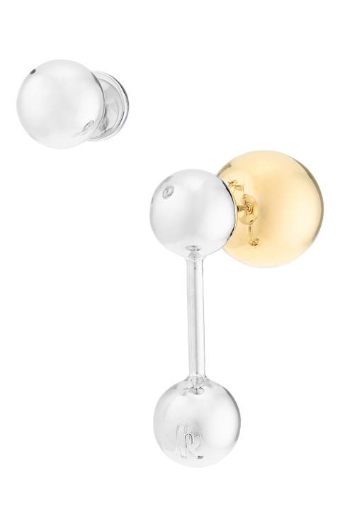 Punk Mismatched Mixed Metal Orb Earrings