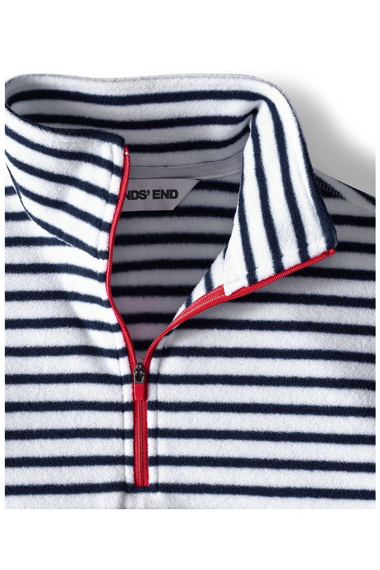 Anyweather Fleece Quarter Zip Pullover, Alternate, color, Crisp White/Navy Stripe/Red