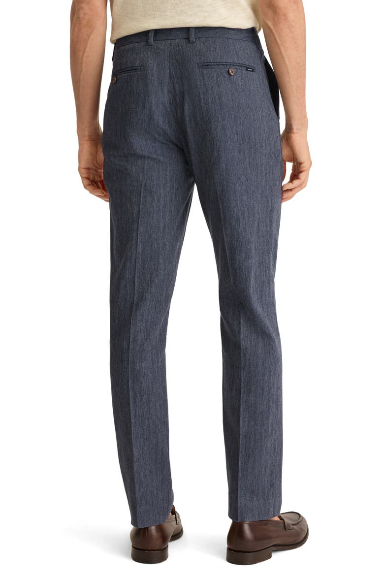 Primo Cotton & Linen Blend Chinos, Alternate, color, NAVY BLUE HERRINGBONE