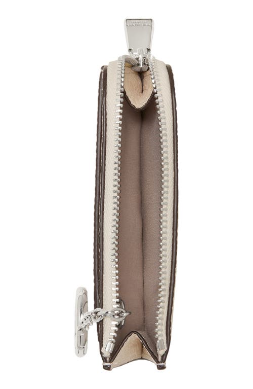 Kate Spade New York Mini Pebble Leather Zip Card Case In Neutral