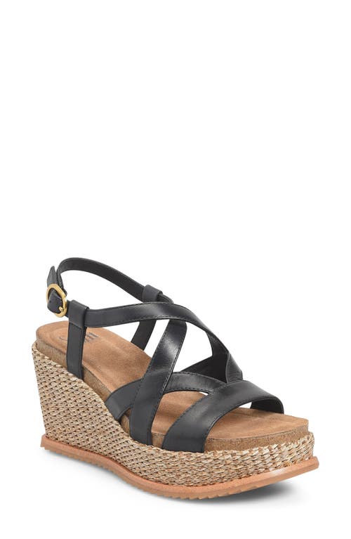 Söfft Devyn Slingback Espadrille Platform Wedge Sandal In Black