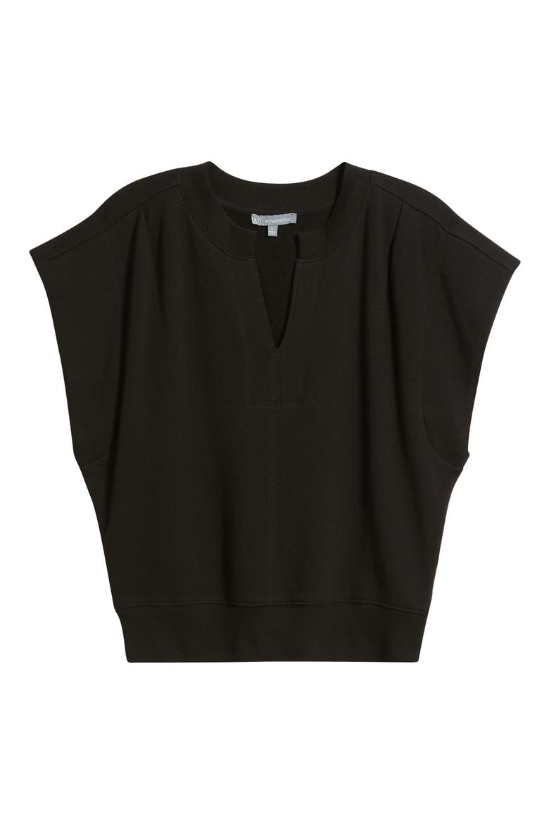Extended Shoulder Notch Neck Top, Alternate, color, BLACK