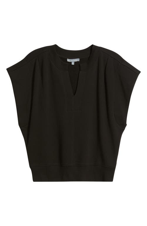 Wit & Wisdom Extended Shoulder Notch Neck Top In Black