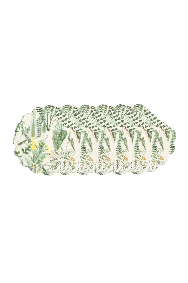 Parson Round Placemats Set of 6 All Seasons Summer Spring Botanical Greenery, 17", Main, color, Green